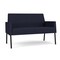 Lesro Mystic Lounge Reception Loveseat, Black, OH Navy Upholstery ML1501 - alternate 1